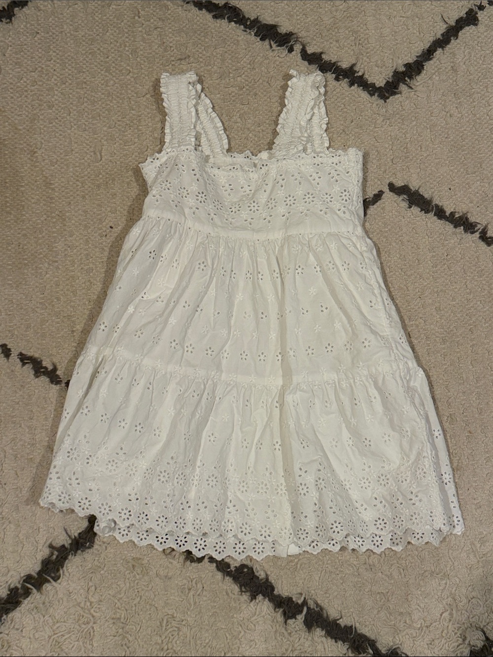 Doen x GAP White Eyelet Ruffled Strap Button-Front Dress size 8 - Picture 5 of 5